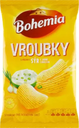 Bohemia chips Vroubky 130g Sýr a Cibulka