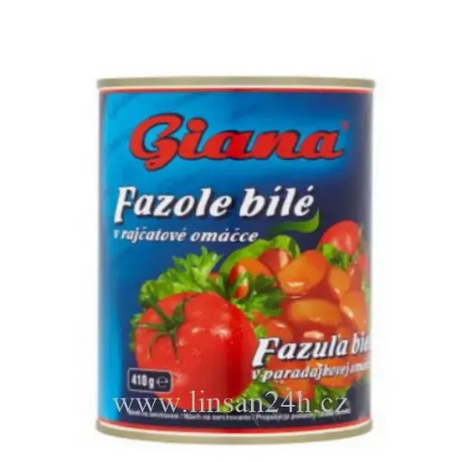 Fazole bílé v rajčtové omáč. 410g GIANA