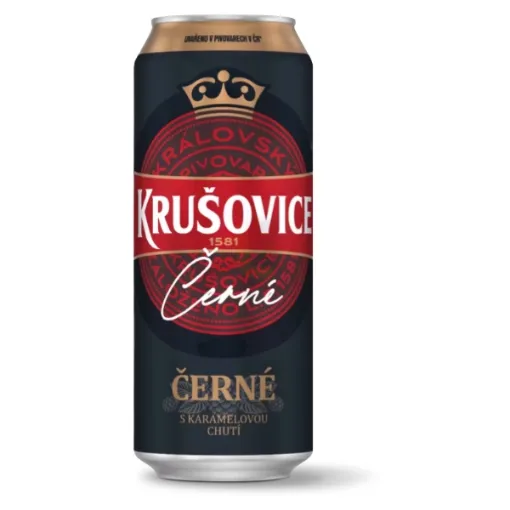 Krušovice Plech. ČERNÝ 500ml 9* - 3,8%