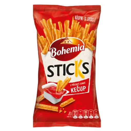 Bohemia chips 70g STICKS - Jemný Kecup