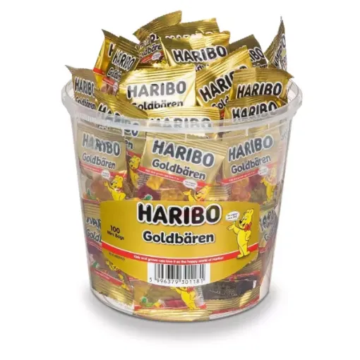 Haribo 100ks Mini Golbaren dose