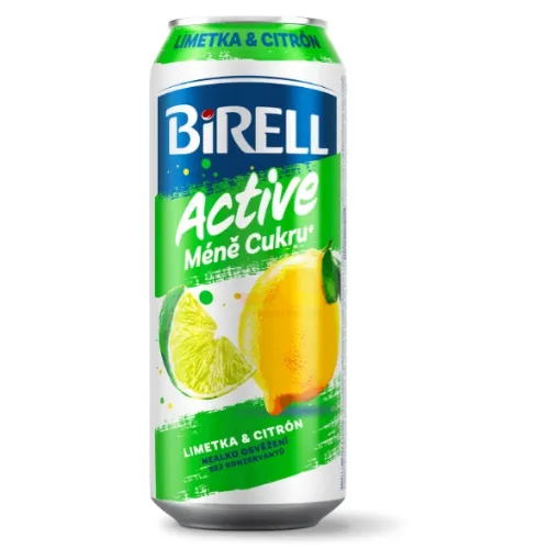 Birel Plech Active Méně cukru 0,5L Limetka a Citron