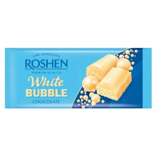 UKR Roshen čoko 80g White Bubble - Pórezní Bílá
