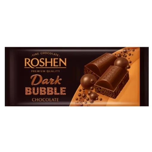 UKR Roshen čoko 80g White Bubble - Pórezní Černá